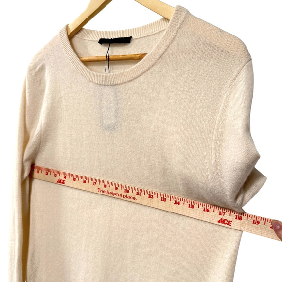 NWT! Jenni Kayne M Flynn 100% Cashmere Crewneck $325 Sweater Lightweight Ivory - Picture 6 of 8